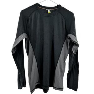 Smartwool Merino Wool 195 Crew Long Sleeve Base Layer UPF 35 Jersey Rib Gray M